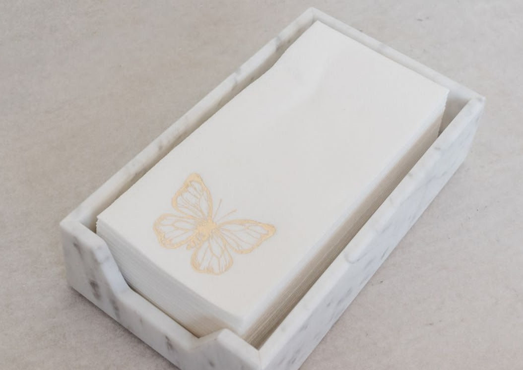 Servilletero mármol blanco rectangular/ servilletas decorativas