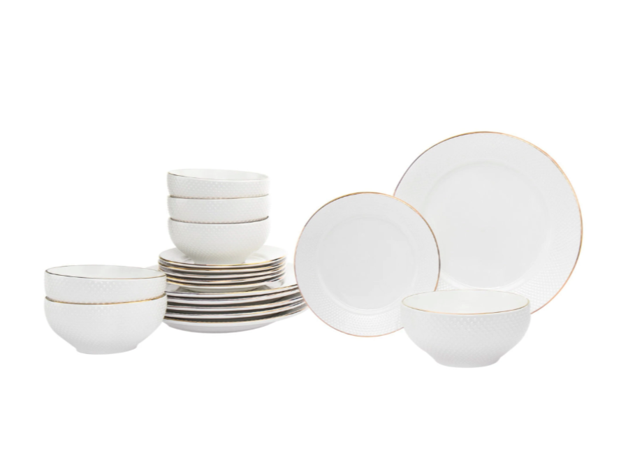 Vajilla dorada set de 18 pz para 6 p