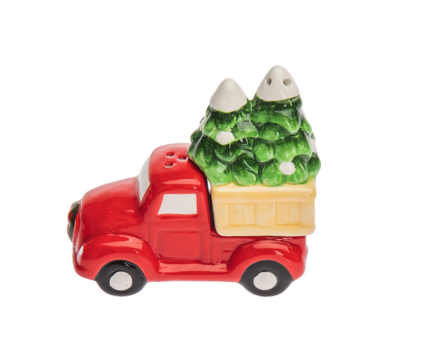 Christmas Pickup Truck Salt And Pepper Shaker Set