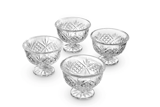 Dublin Crystal Ice Cream Bowl, Set of 4
