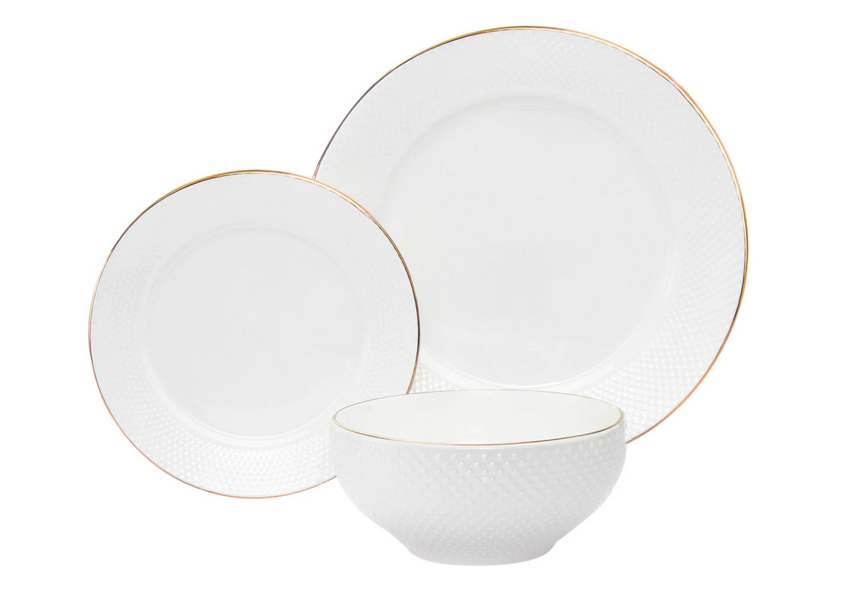 Vajilla dorada set de 18 pz para 6 p